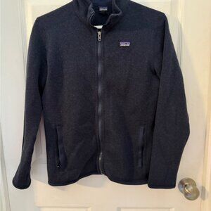 Patagonia Ladies Dark Blue Better Sweater zip up jacket XL two pockets inside